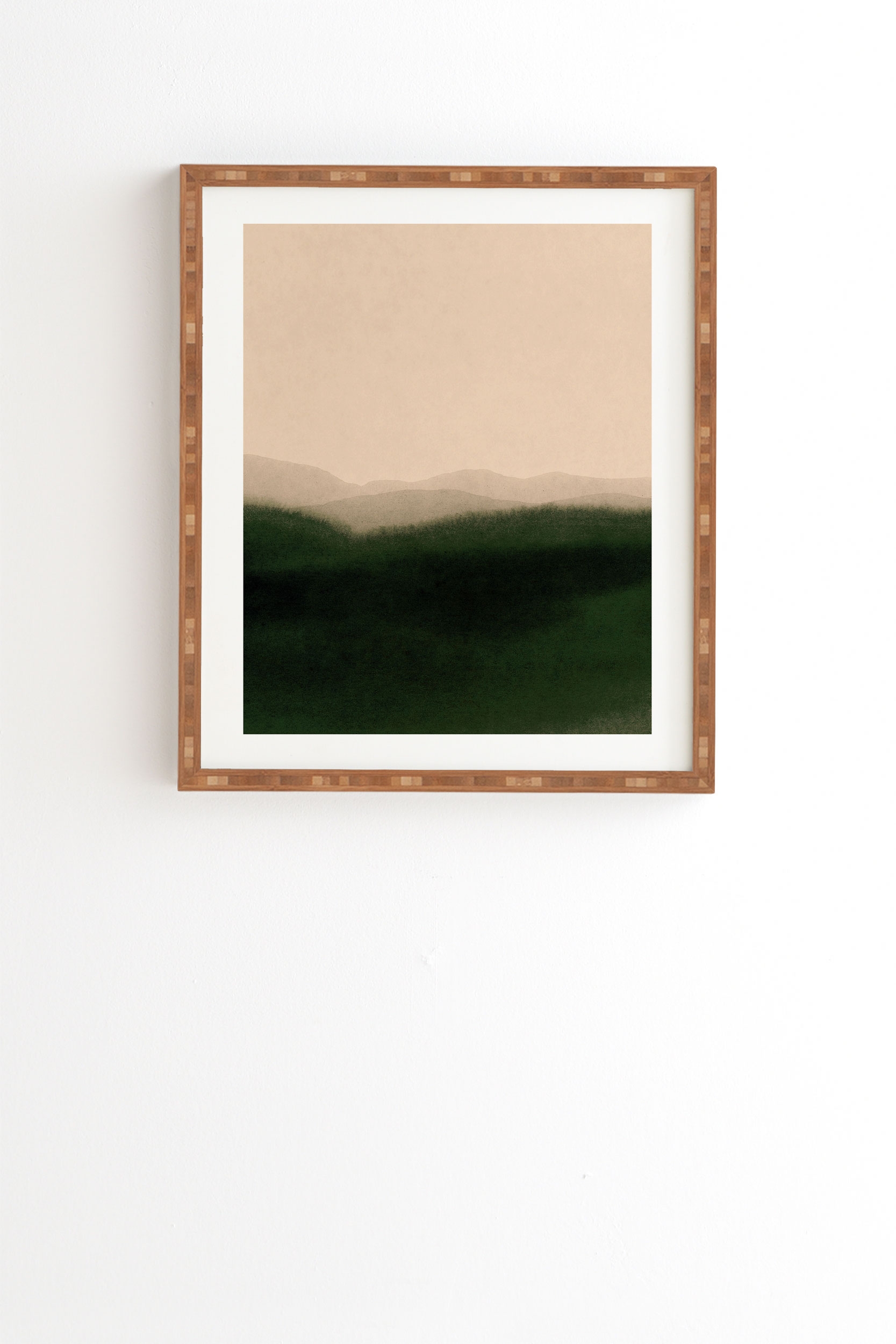 Green Hills by Iris Lehnhardt - Framed Wall Art Bamboo 20" x 20" - Image 0
