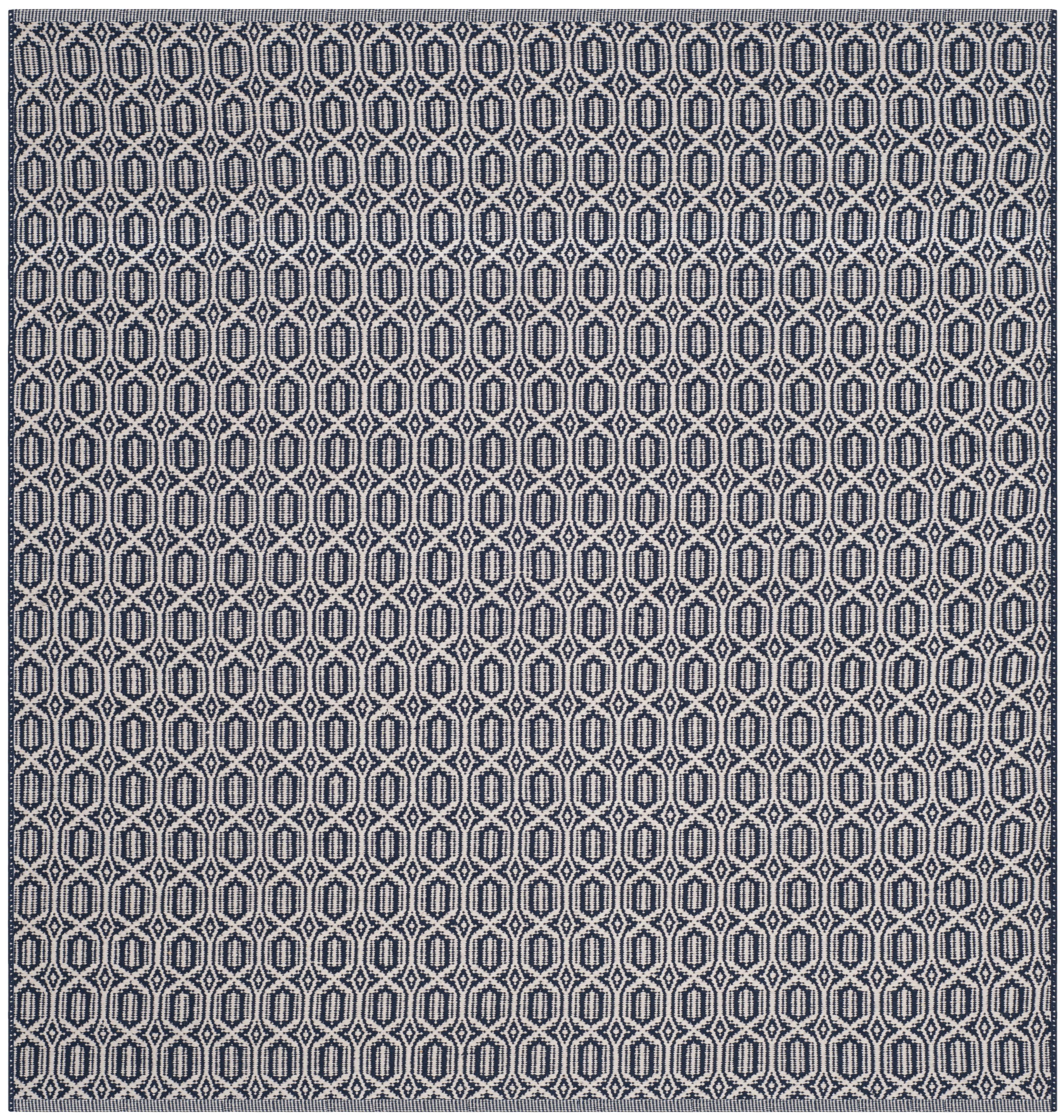 Arlo Home Hand Woven Area Rug, MTK333B, Ivory/Navy,  6' X 6' Square - Image 0