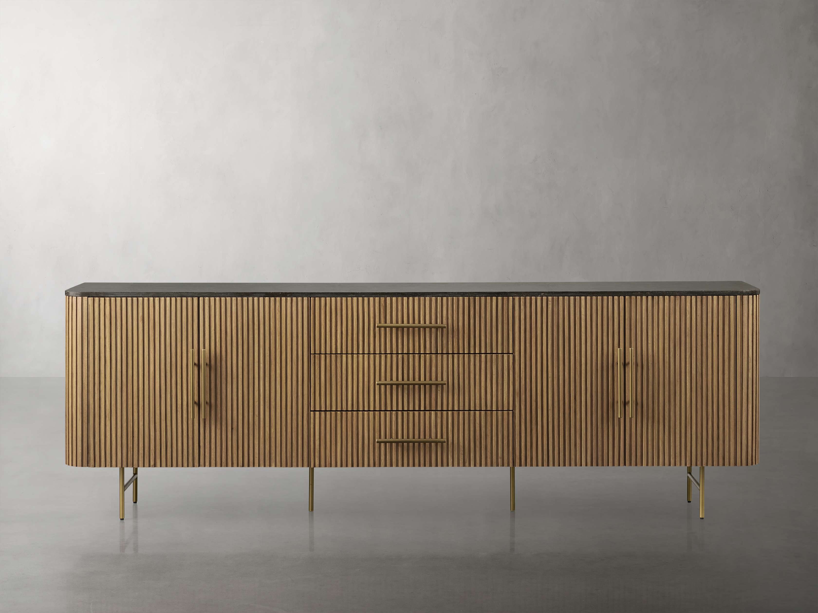 Finnley Sideboard with Drawers in Stone Blue  Honey/Bluestone - Image 0