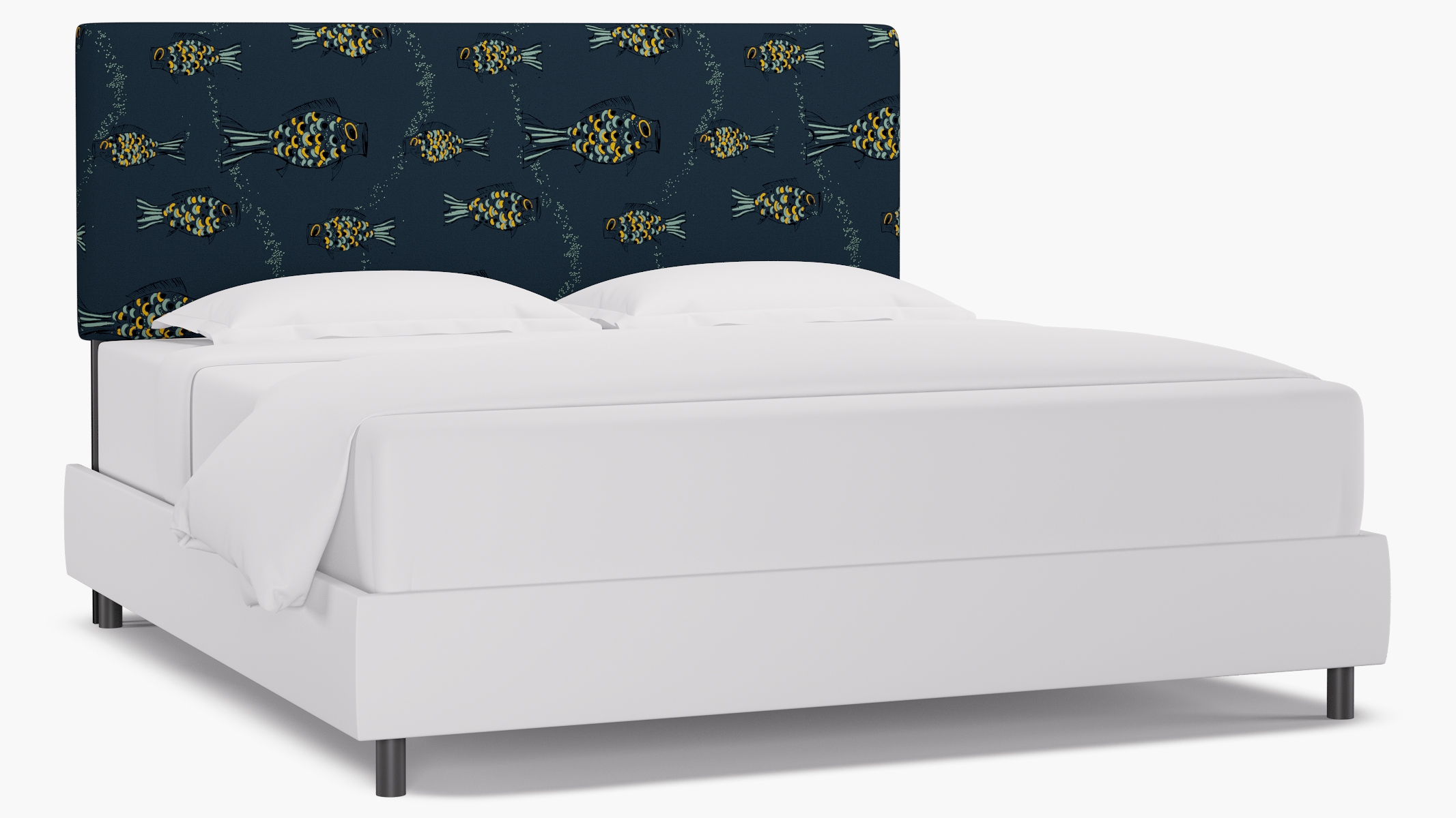 Square Back Headboard, Indigo Sakana, King - Image 0