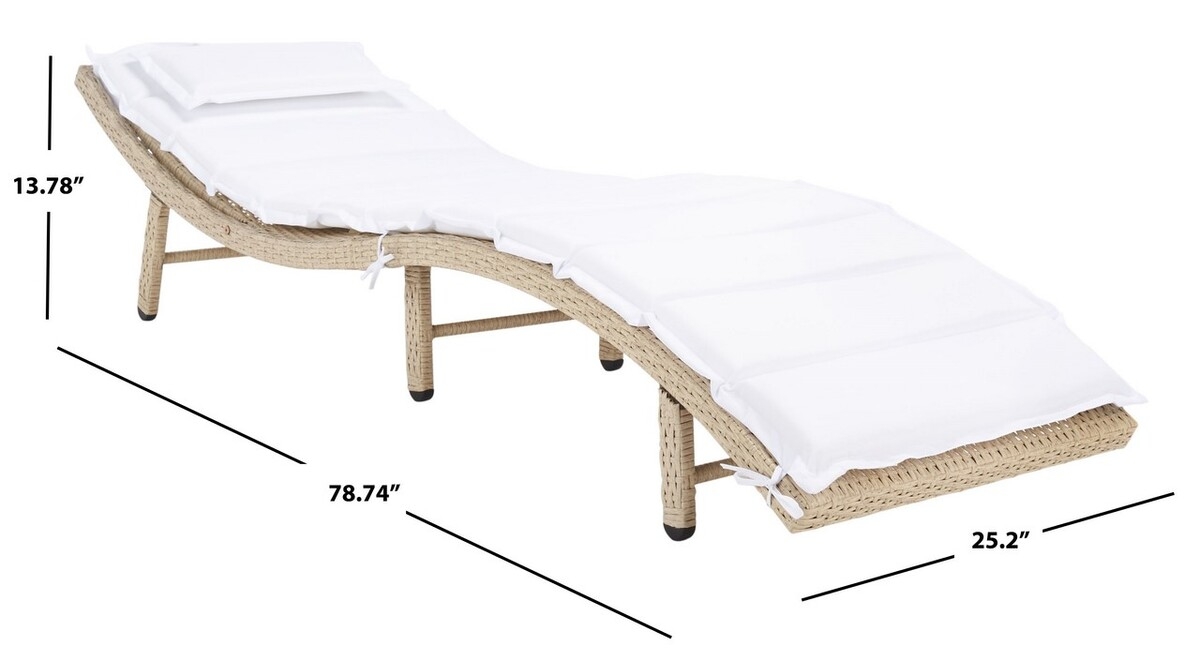 Colley Sunlounger - Beige/White - Safavieh - Image 8
