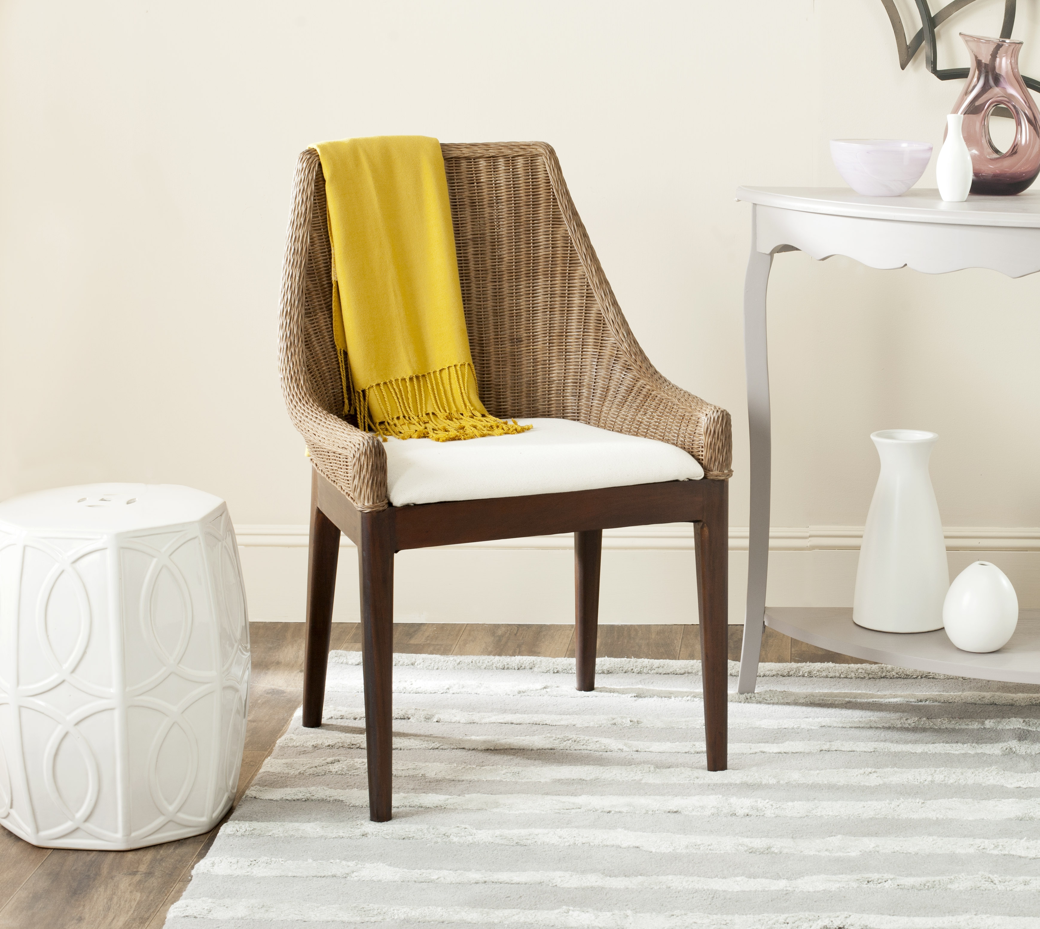 Franco Rattan Sloping Chair - Brown - Arlo Home - Image 0