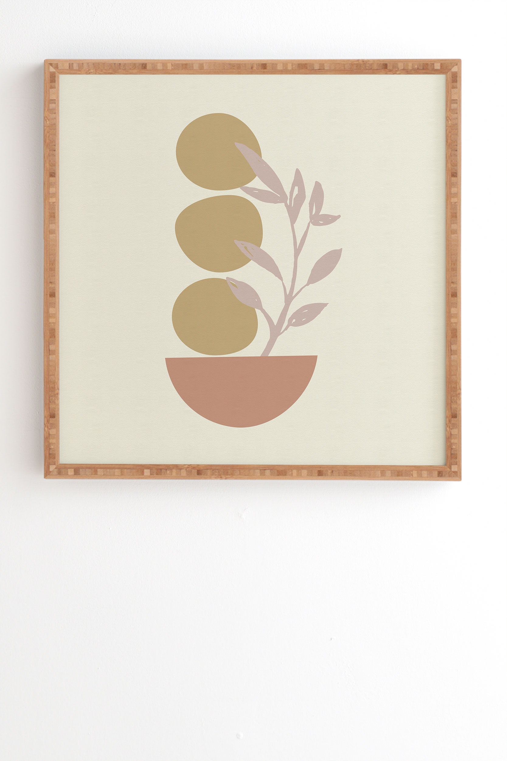Desert Botanicals And Organic by June Journal - Framed Wall Art Bamboo 30" x 30" - Image 1