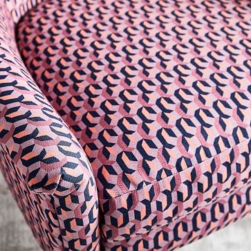 Phoebe Midcentury Chair, Multidirectional Lines, Horseradish, Brass - Image 1