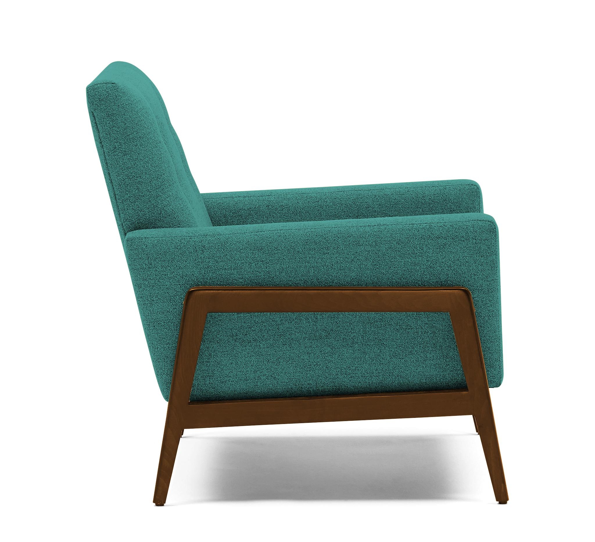 Green Clyde Mid Century Modern Chair - Essence Aqua - Mocha - Image 2