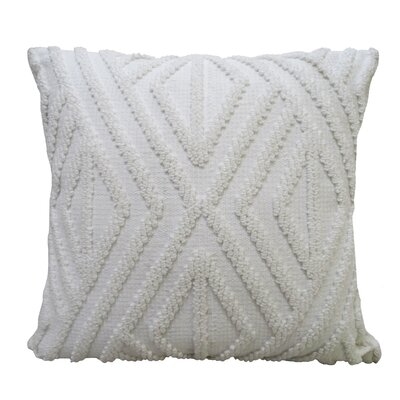 Chicos Home White Outdoor Indoor Decorative Diamond Pillow 18"X18" - Image 0