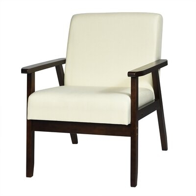 Solid Rubber Wood Accent Armchair - Image 0
