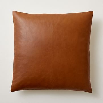 Leather Pillow Cover, 20"x20", Slate - Image 3