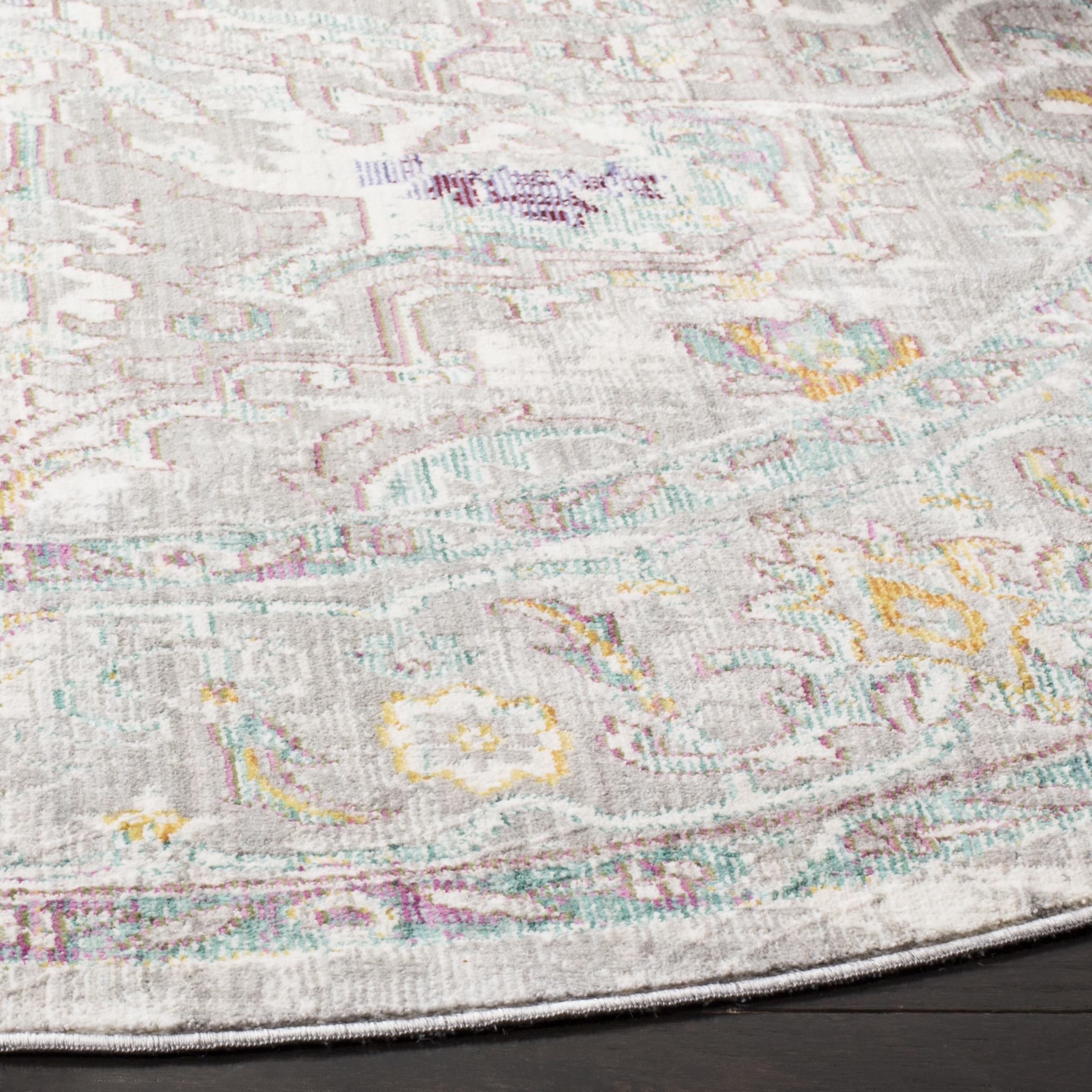 Arlo Home Woven Area Rug, MYS922R, Grey/Multi,  6' 7" X 6' 7" Round - Image 2