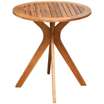 27" Outdoor Round Solid Wood Coffee Side Bistro Table - Image 0