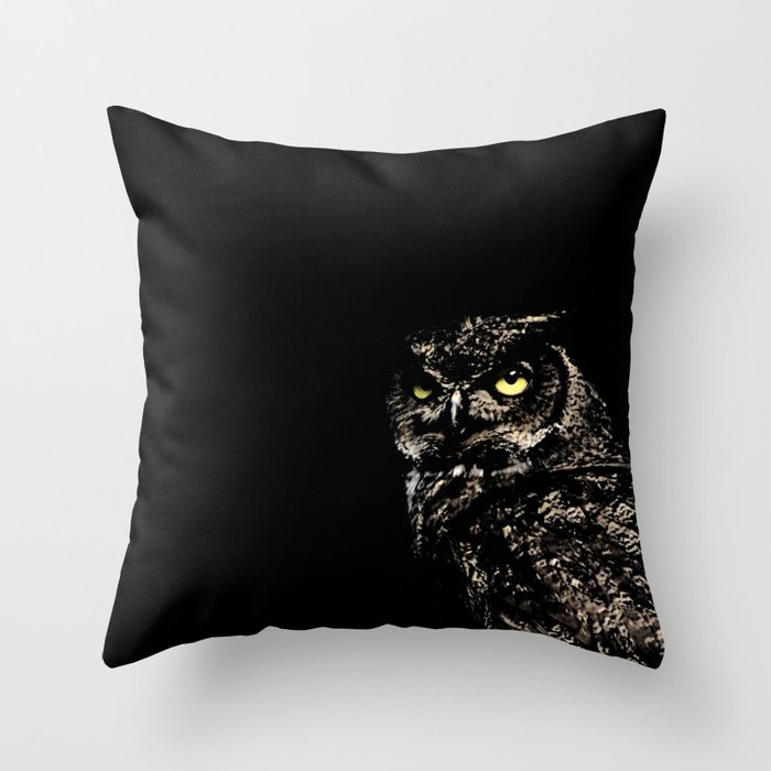 Owl Couch Throw Pillow by Leah Flores - Cover (20" x 20") with pillow insert - Outdoor Pillow - Image 0