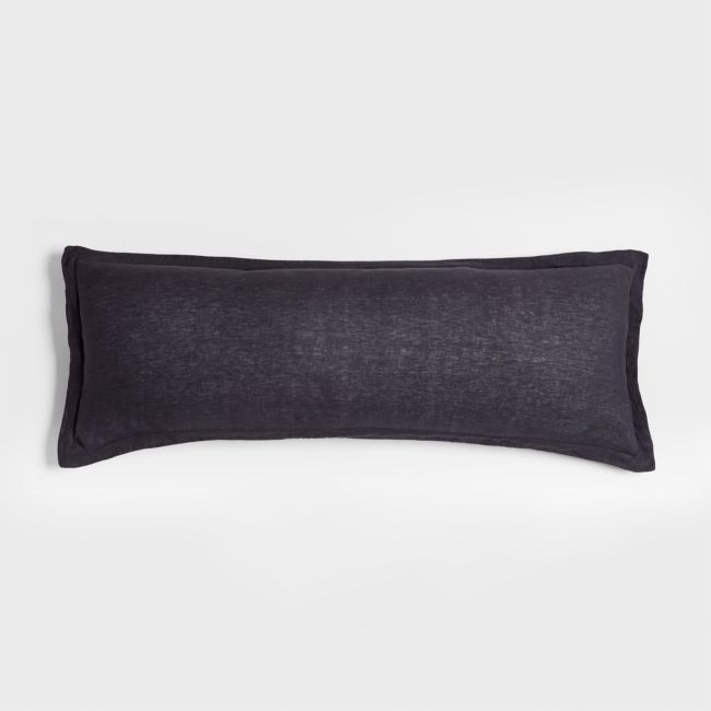 Hemp 54"x20" Sultry Navy Throw Pillow Cover - Image 0