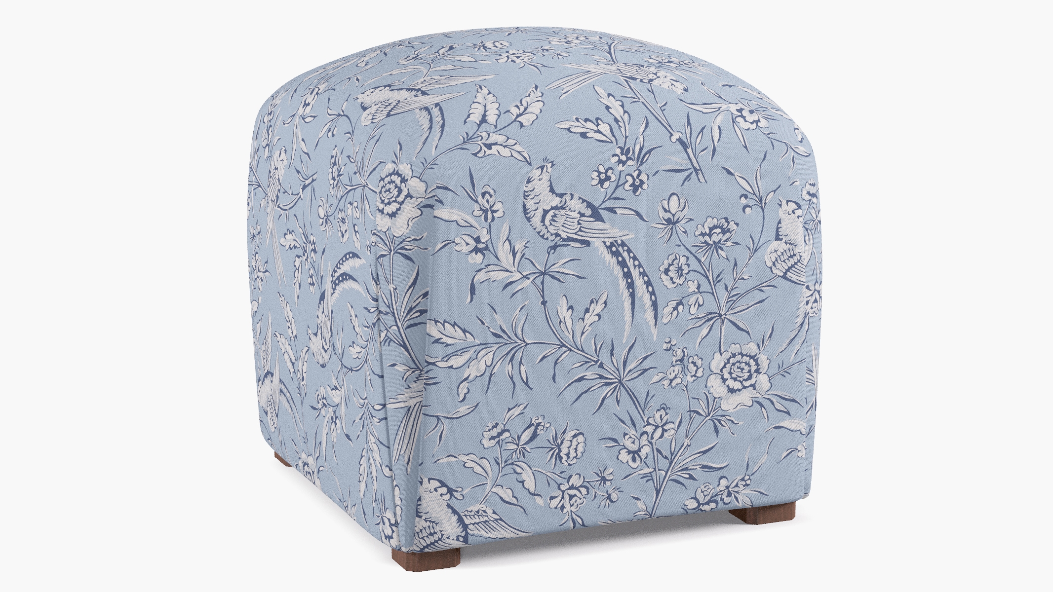 Deco Ottoman, Blue Aviary - Image 1