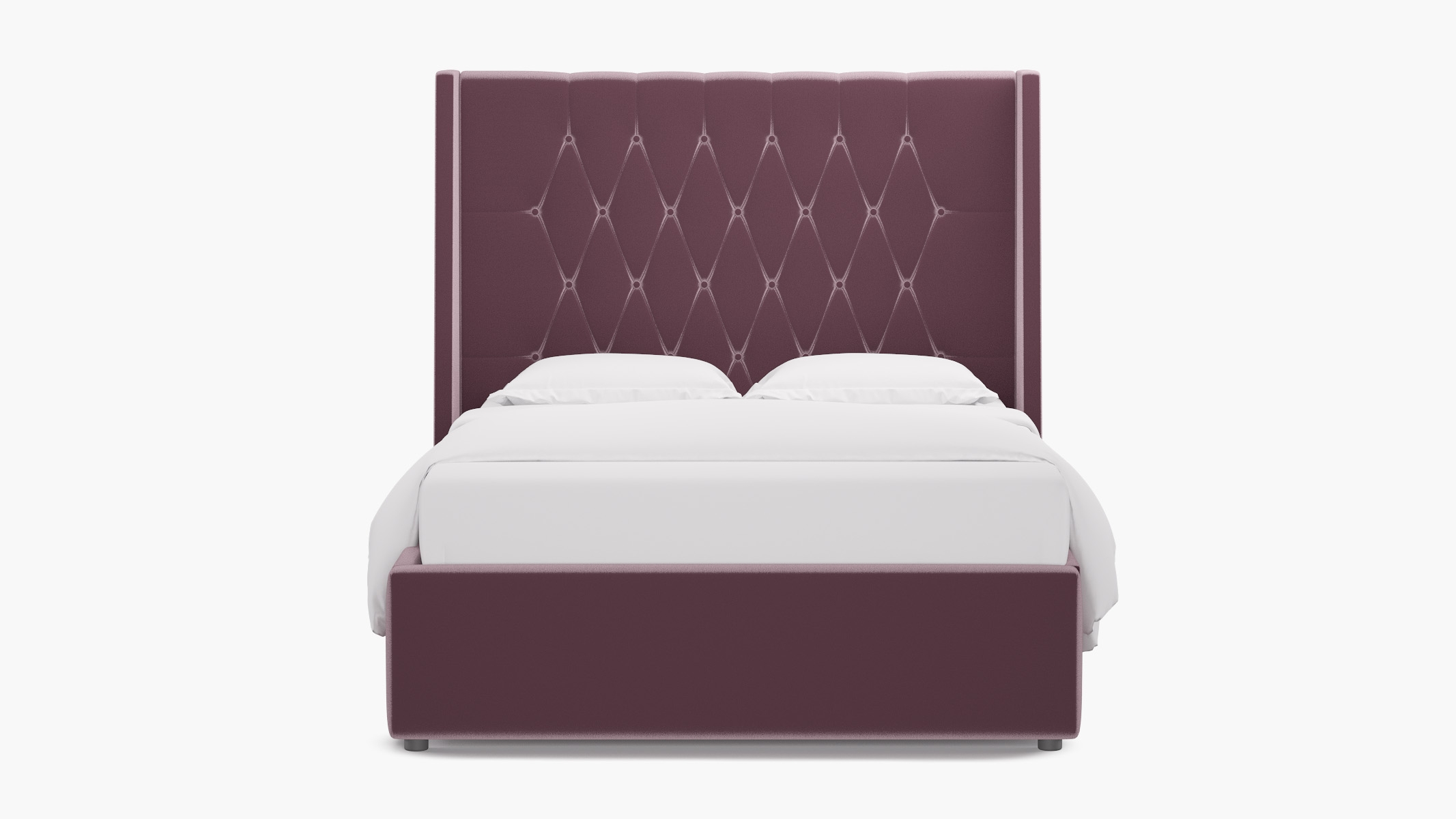 Tufted Wingback Bed, Lavender Performance Plush Velvet, Full - Image 0