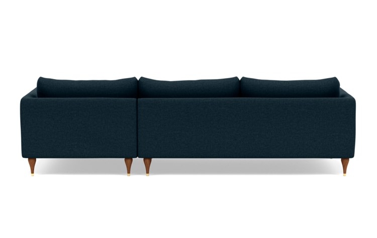 Owens Right Sectional with Blue Union Fabric, extended chaise, and Oiled Walnut with Brass Cap legs - Image 3