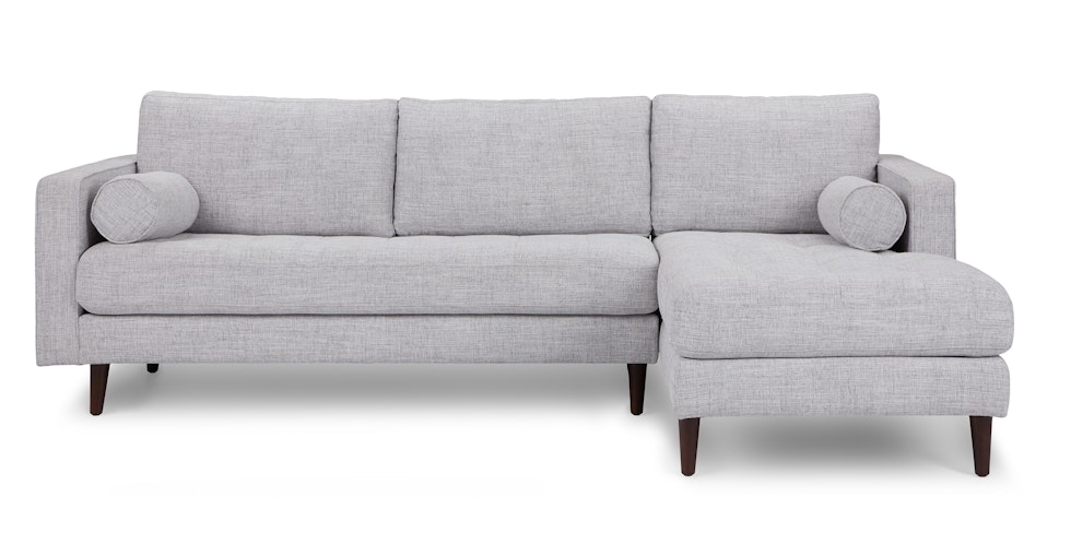 Sven 100" Tufted Right Sectional - Stone Gray - Image 0