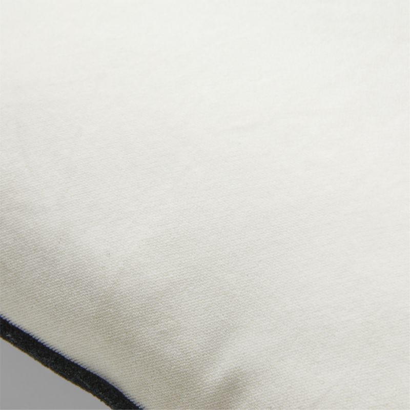 Bronte White Velvet Outdoor Throw Pillow 20"x20" - Image 1