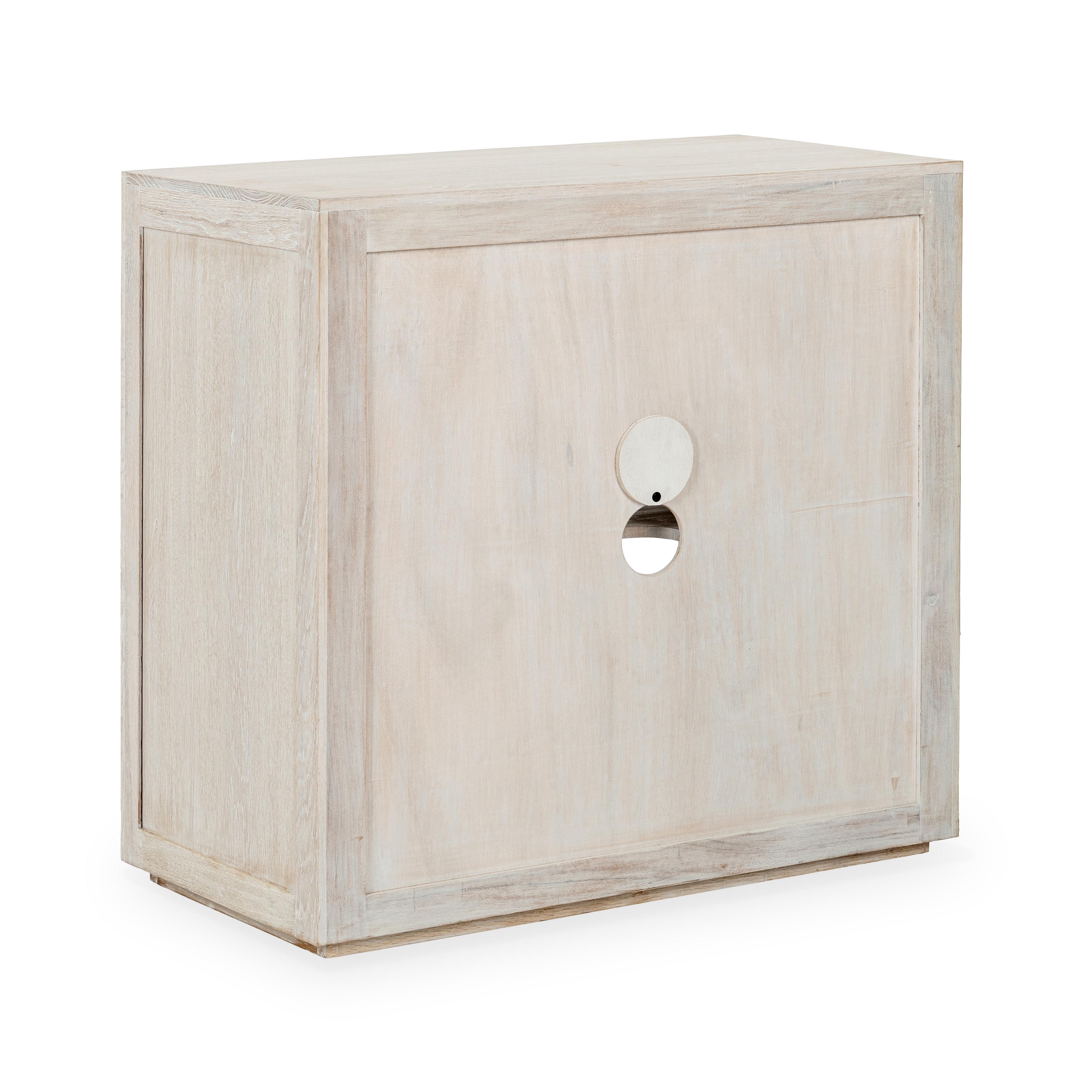 Bradley Oak Wood 2Dr Cabinet White Wash - Image 4