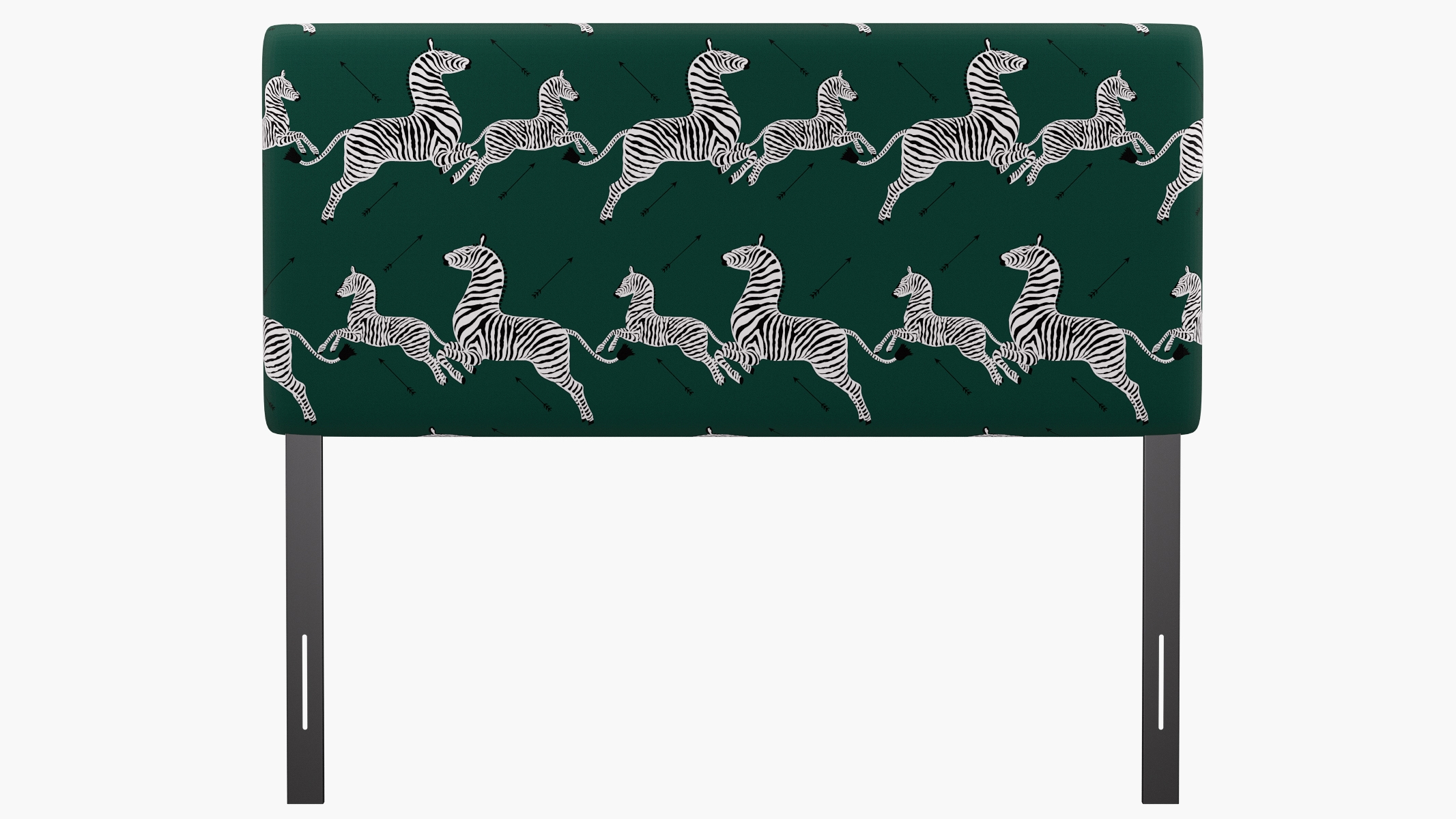Square Back Headboard, Emerald Zebra, Queen - Image 1