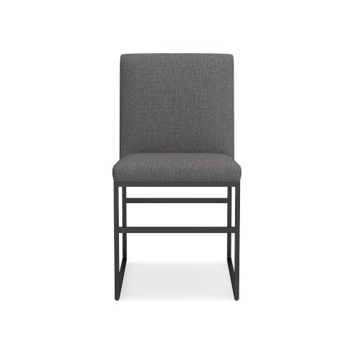 Lancaster Side Chair, Standard Cushion, Perennials Performance Melange Weave, Gray, Bronze - Image 0