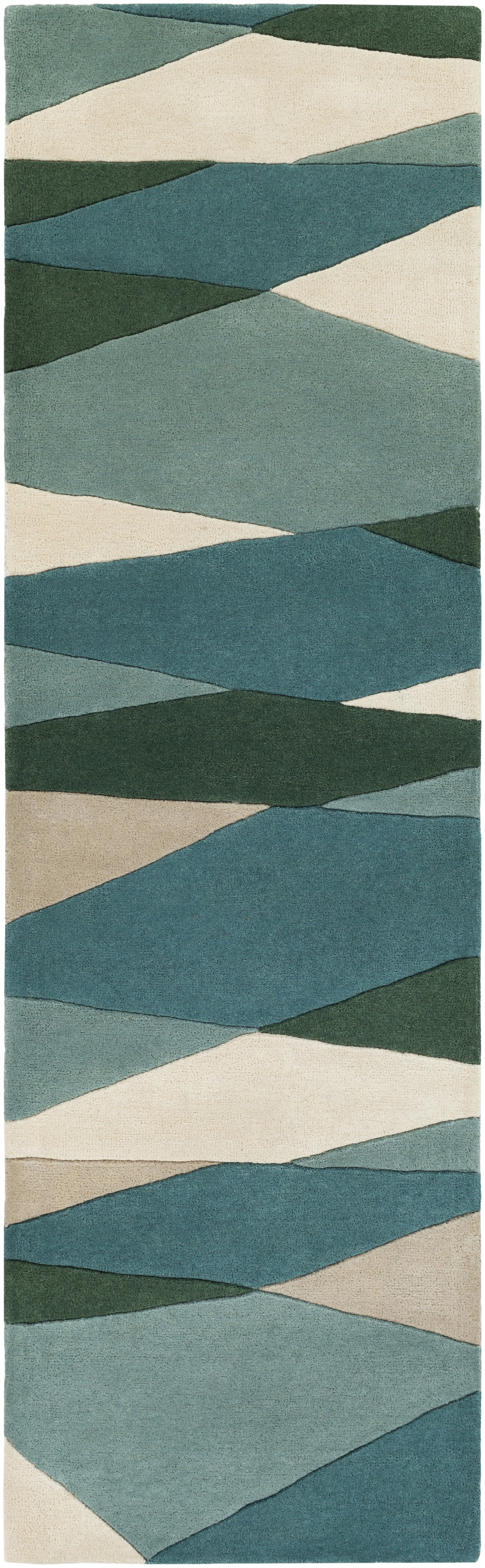 Forum Green Indoor 2'6" x 8' Handmade Rug - Image 0