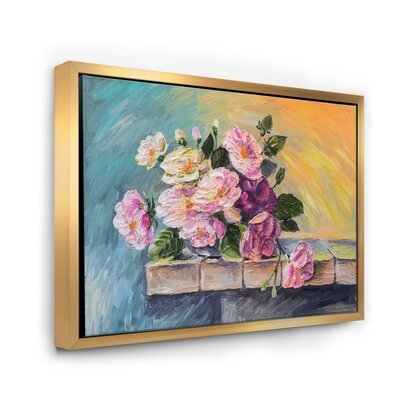 Still Life With Pink Flowers - Traditional Canvas Wall Art Print - Image 0