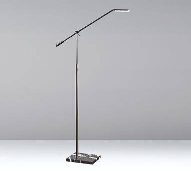 Post LED Marble Floor Lamp, Bronze - Image 1