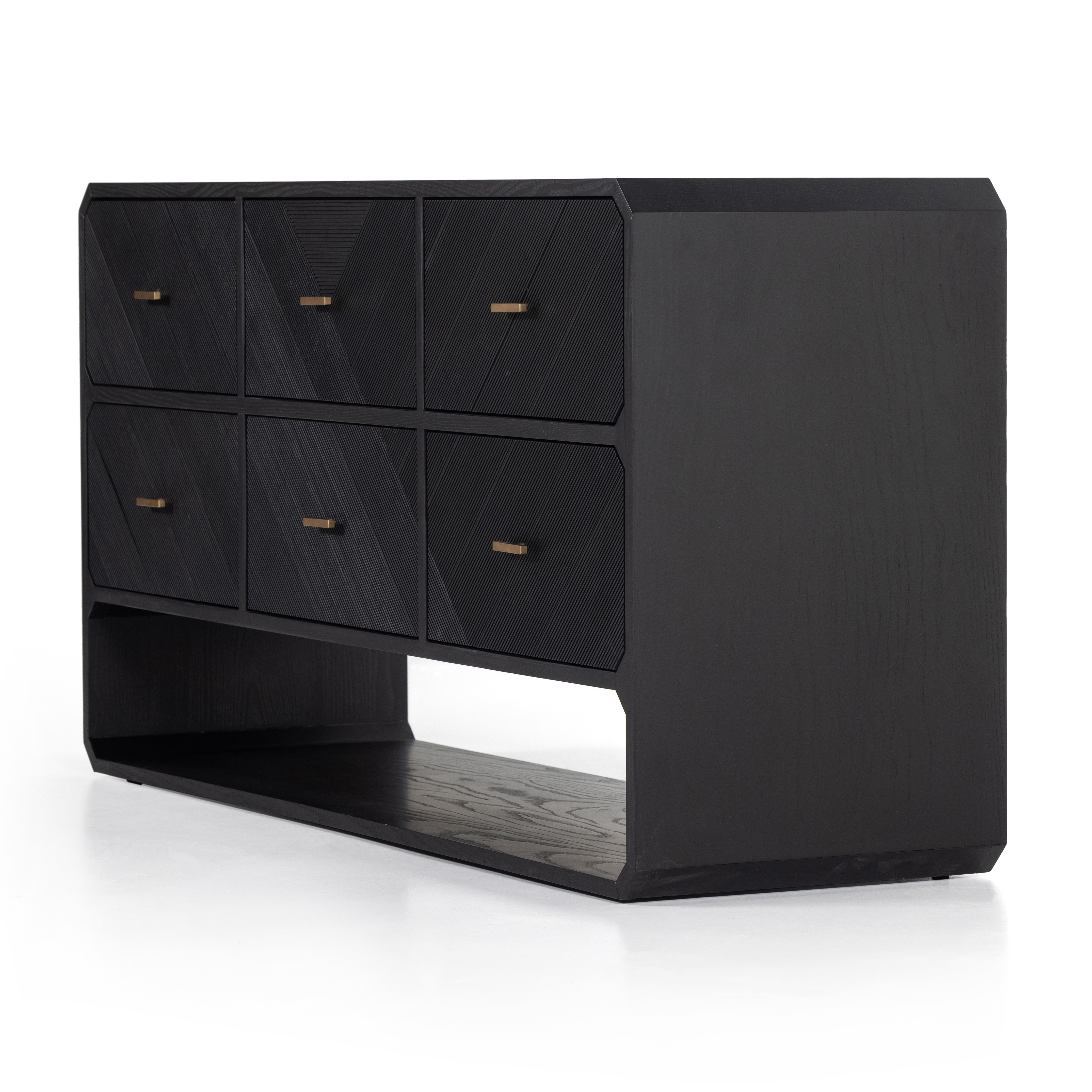 Caspian 6 Drawer Dresser-Black Ash - Image 2