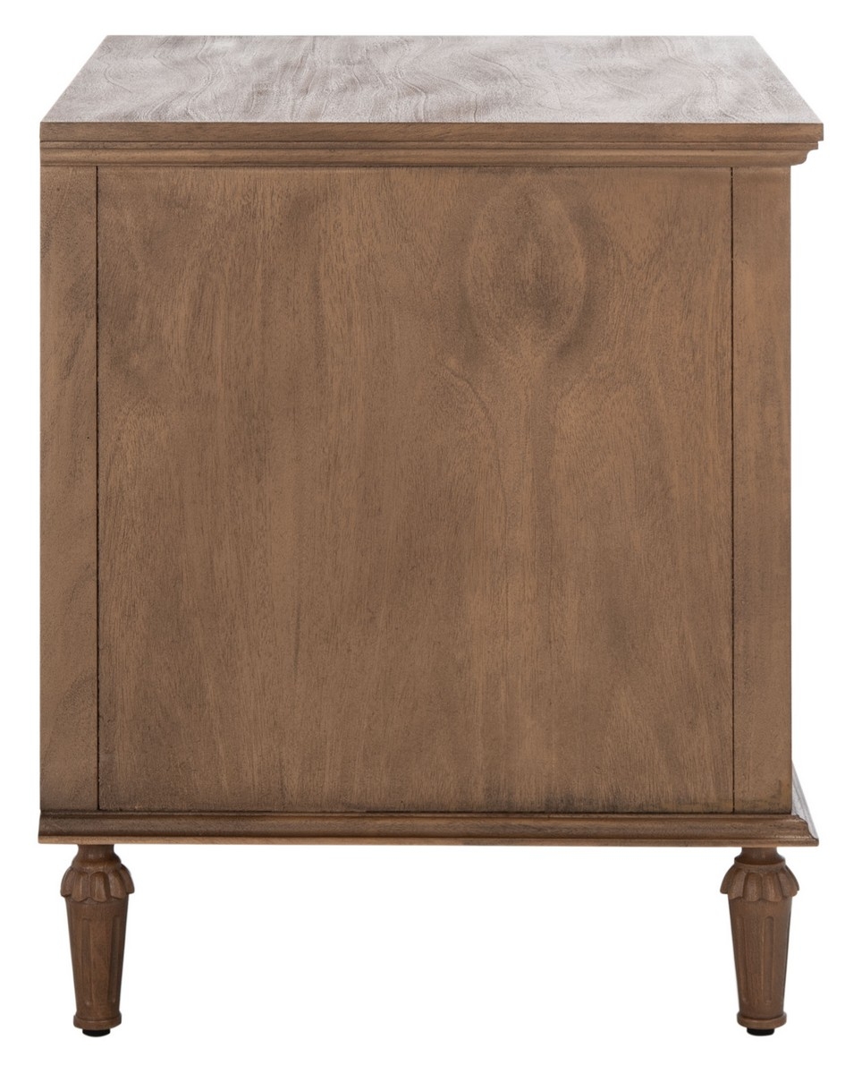 Lisabet 3 Drawer Wood Nightstand - Brown - Image 7