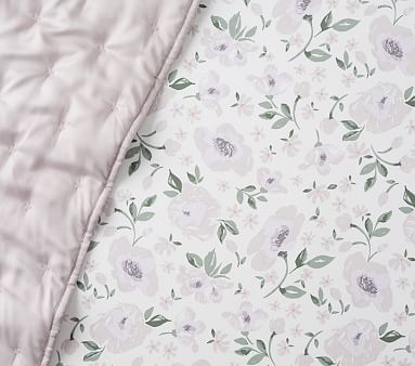 Organic Meredith Allover Floral Crib Fitted Sheet, Blush - Image 3
