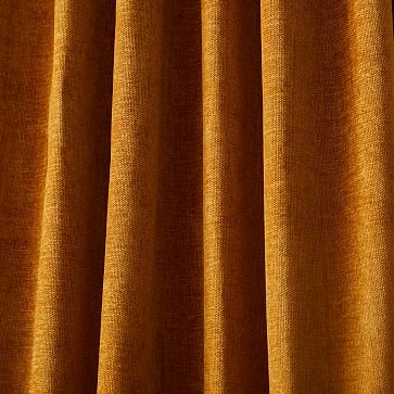 Textured Upholstery Velvet Curtain, Golden Oak, 48"x84" - Image 1