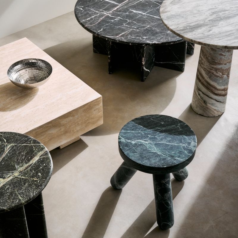 Pasar 42" Round Black Marble Coffee Table - Image 1