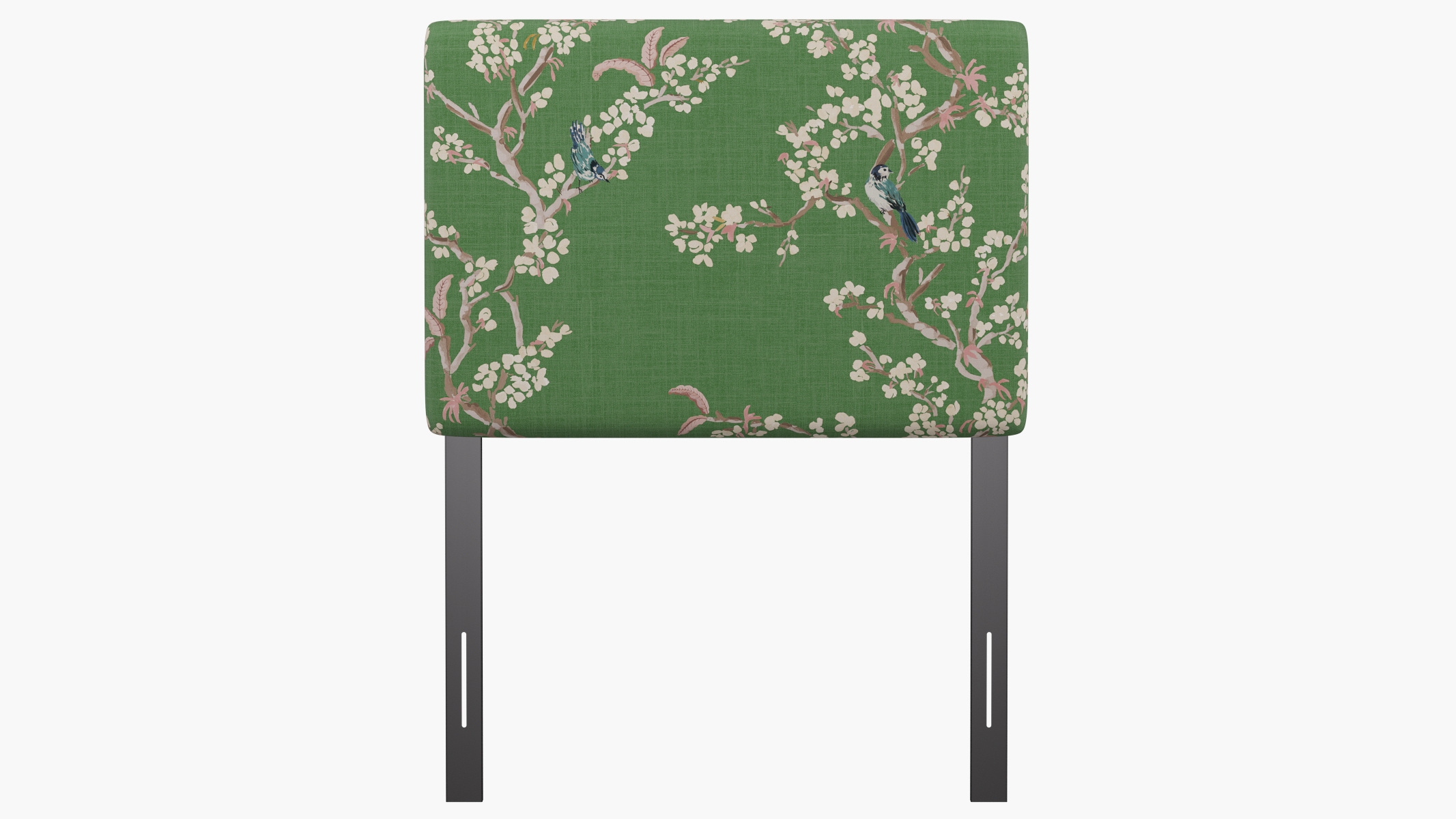 Square Back Headboard, Jade Cherry Blossom, Twin - Image 1