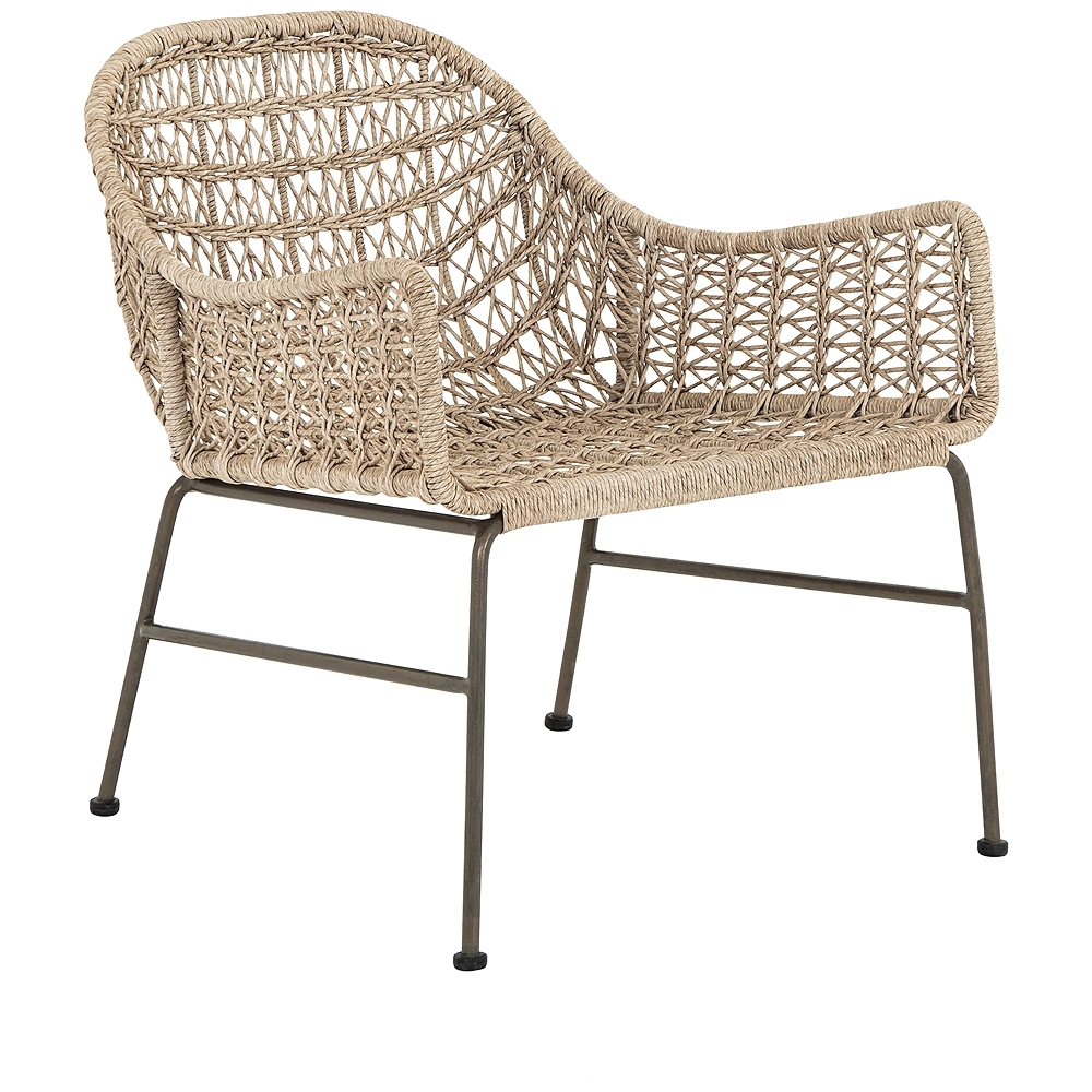 Bandera Vintage White Woven Outdoor Club Chair - Style # 89J28 - Image 0