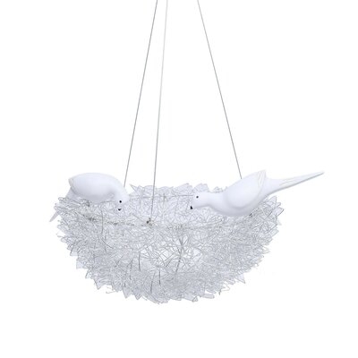 Bird Nest Pendant Lamp With Bulbs LED Ceiling Light Chandelier Fixture Art Decoration - Image 0