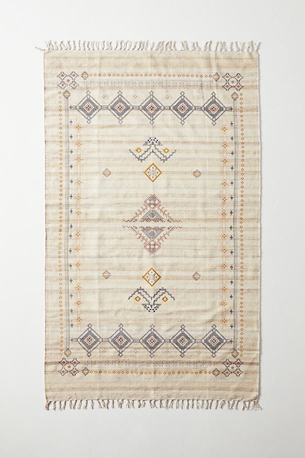 Handwoven Nalani Rug By Anthropologie in Beige Size 5X8 - Image 0