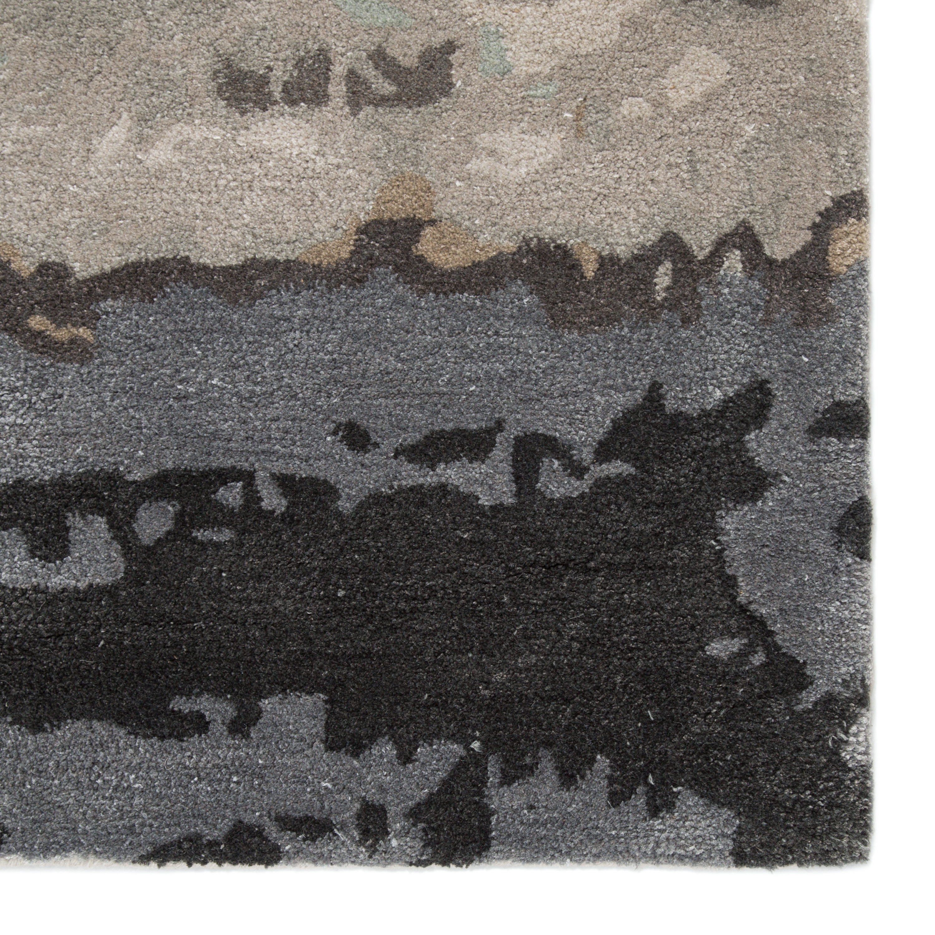 Benna Handmade Abstract Black/ Gray Area Rug (5'X8') - Image 3