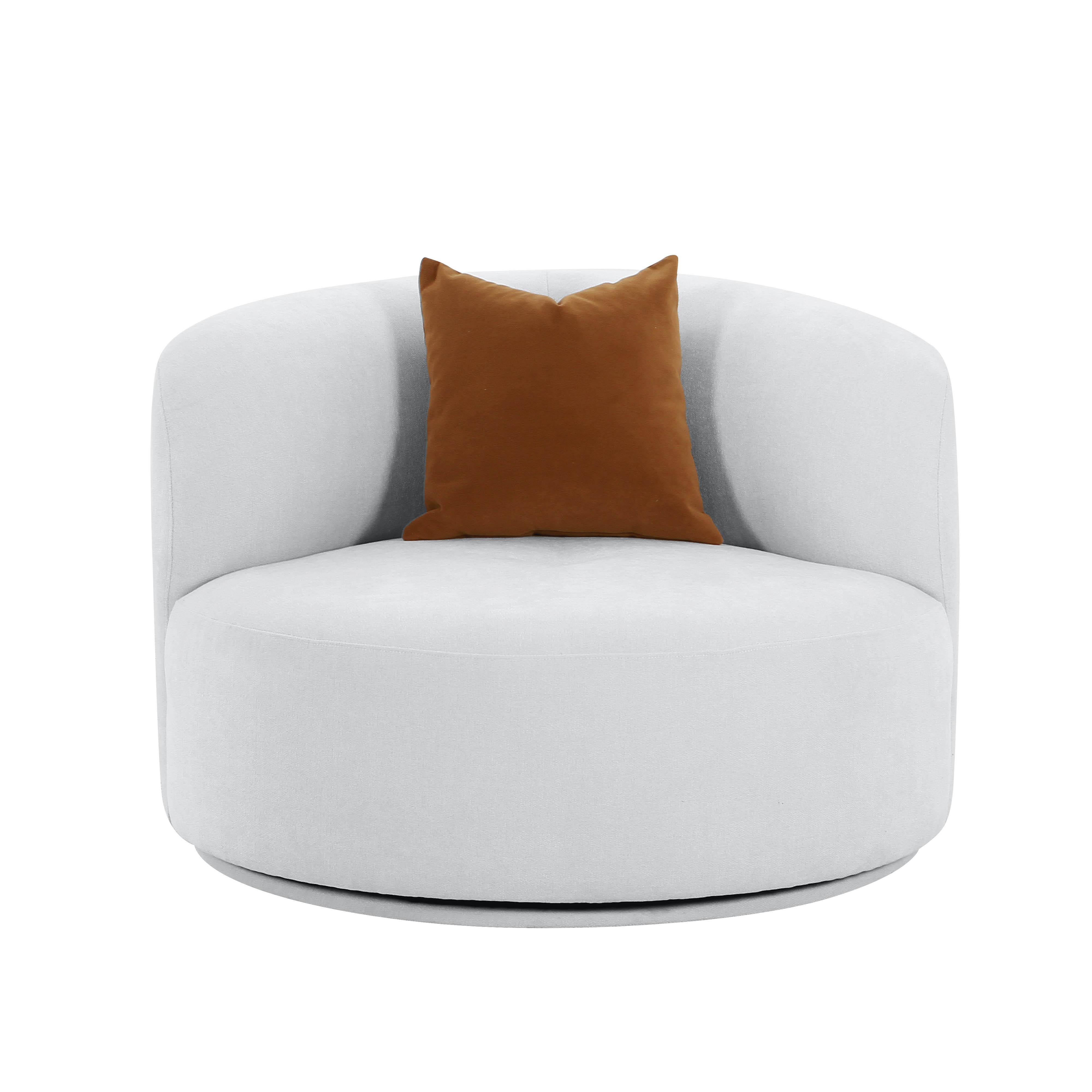 Fickle Grey Velvet Swivel Chair - Image 1