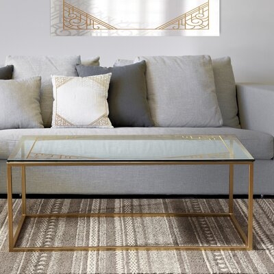 Designart 'Marble Gold And Black Ii' Glam Coffee Table - Image 0
