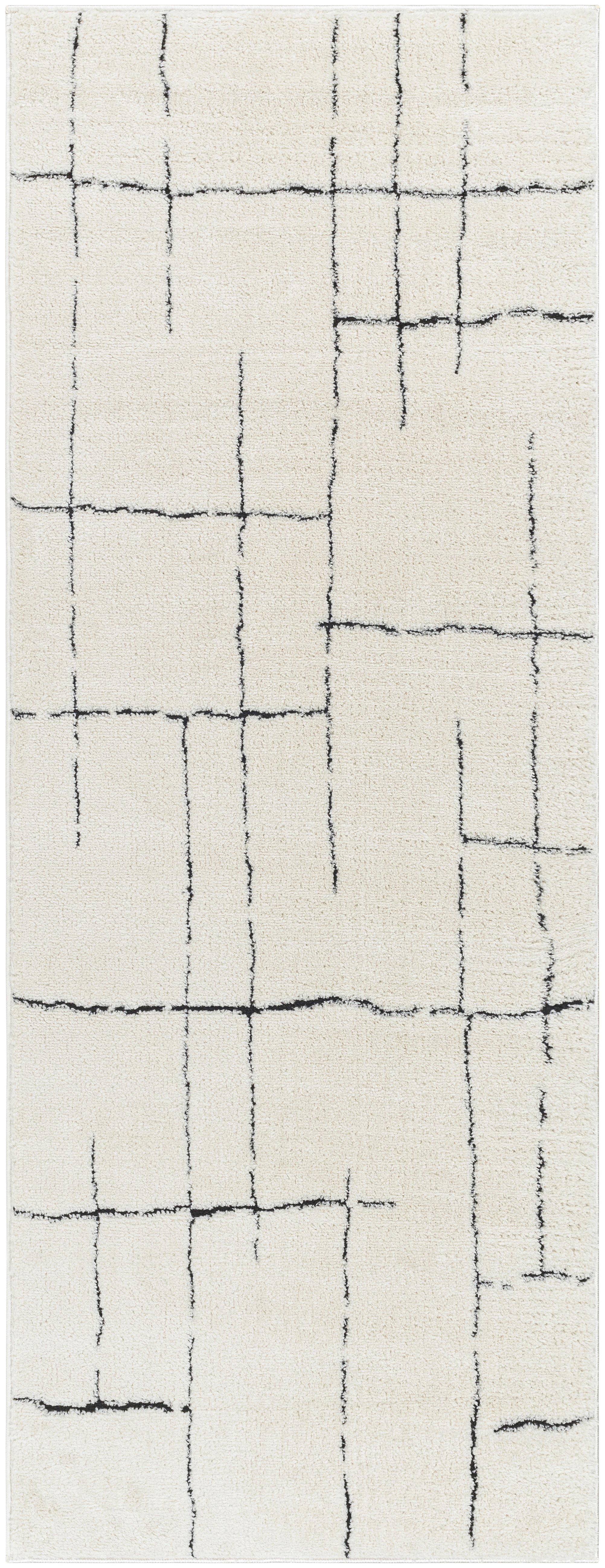 Freud Beige Indoor 2'7" x 7'3" Machine Woven Rug - Image 0