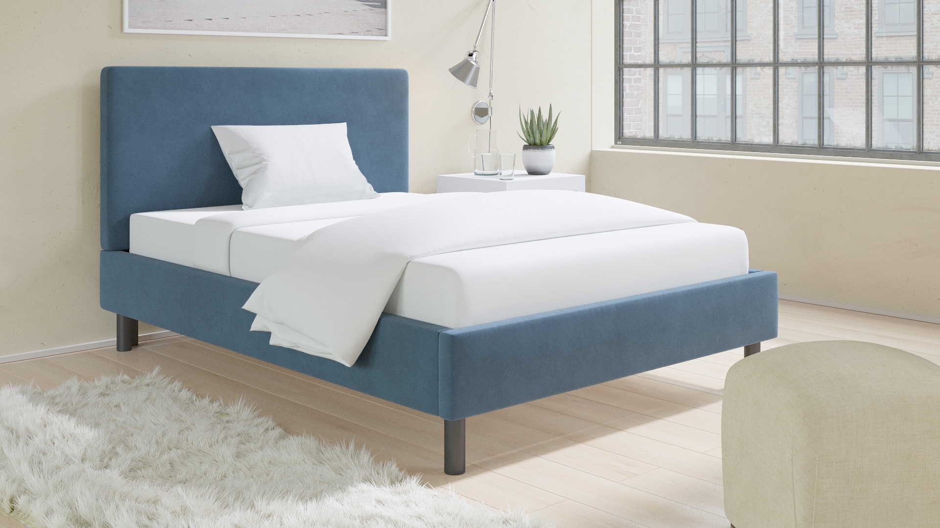 Tailored Platform Bed, Ocean Classic Velvet, Full - Image 2