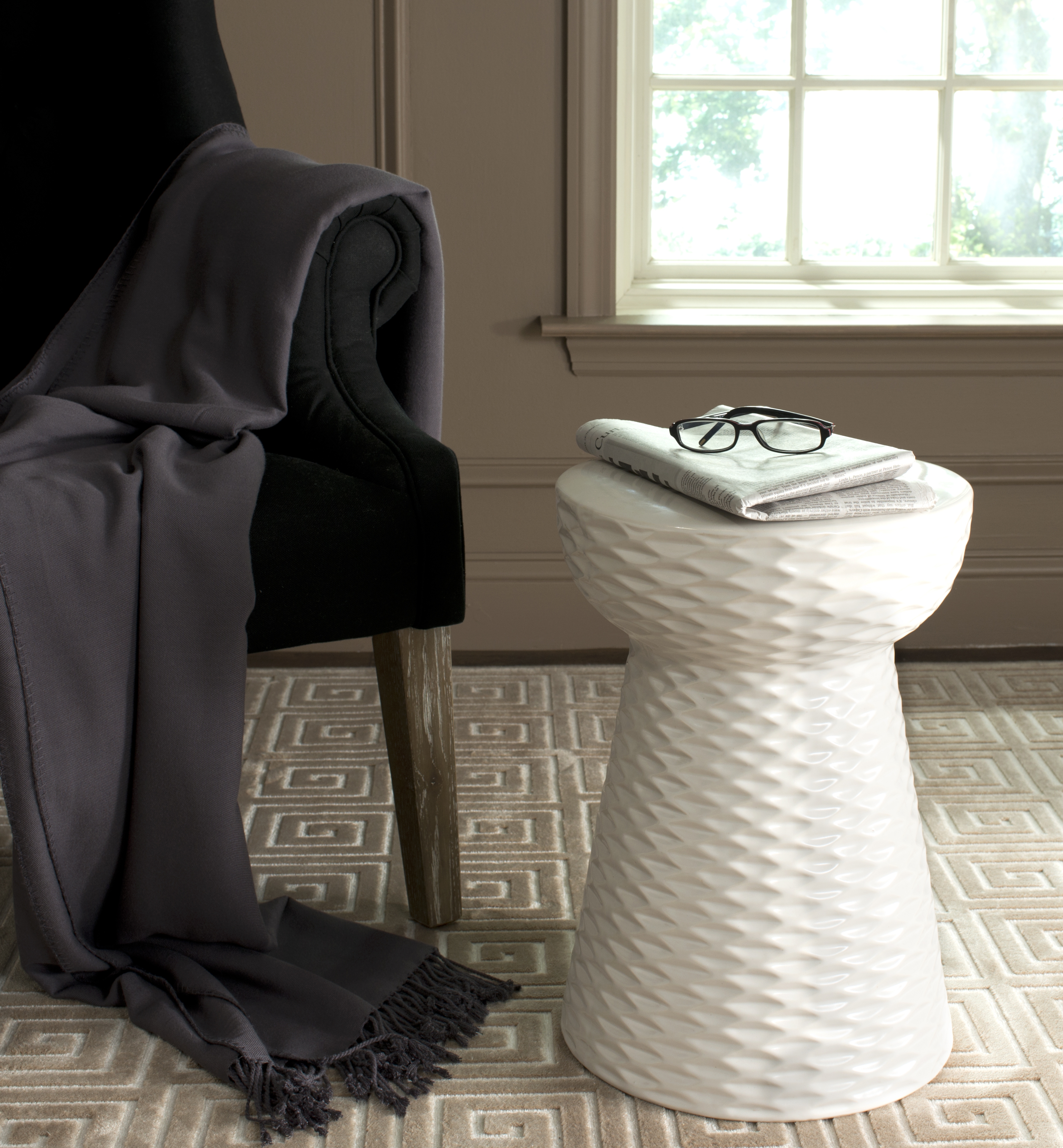 Daphne Garden Stool - Cream - Safavieh - Image 2