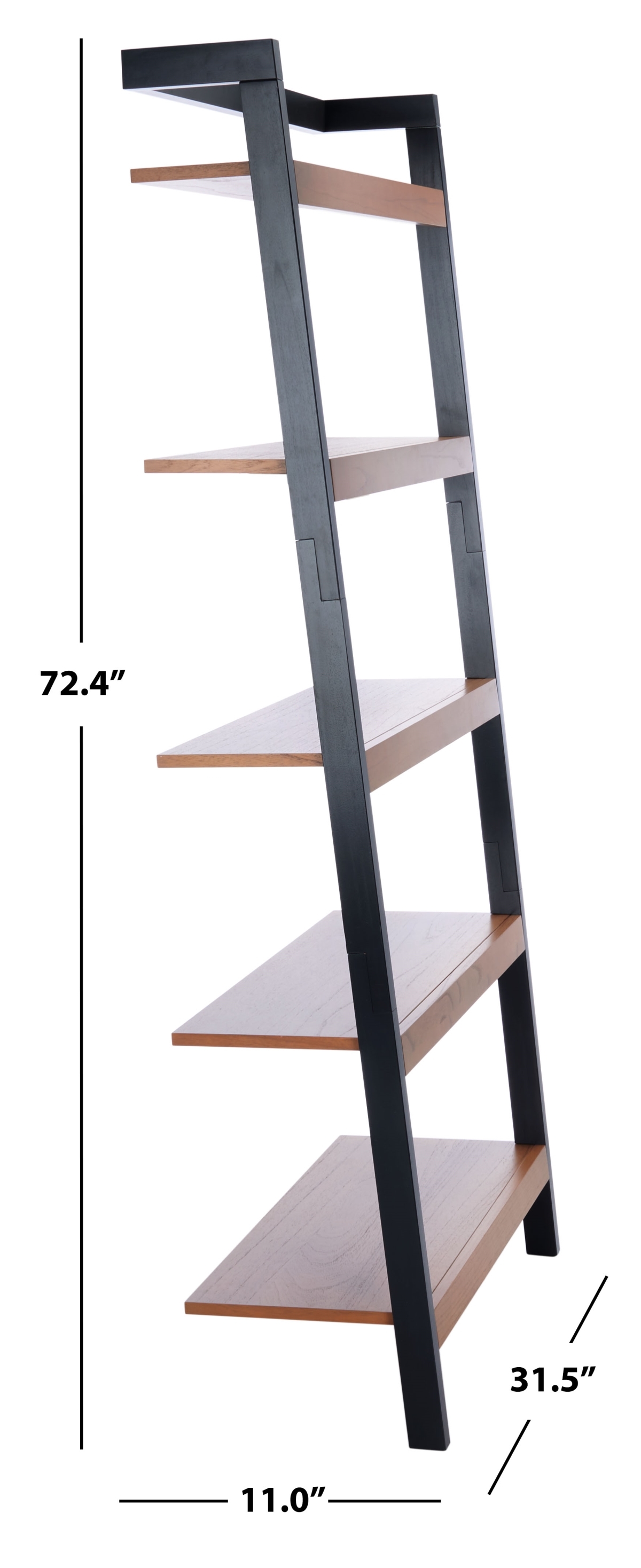 Beauregard 5 Tier Leaning Etagere - Natural / Charcoal - Safavieh - Image 8