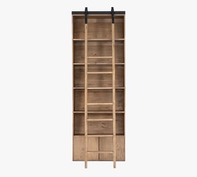 Braemar 35.5" x 98" Bookcase With Ladder, Smoked Pine - Image 4