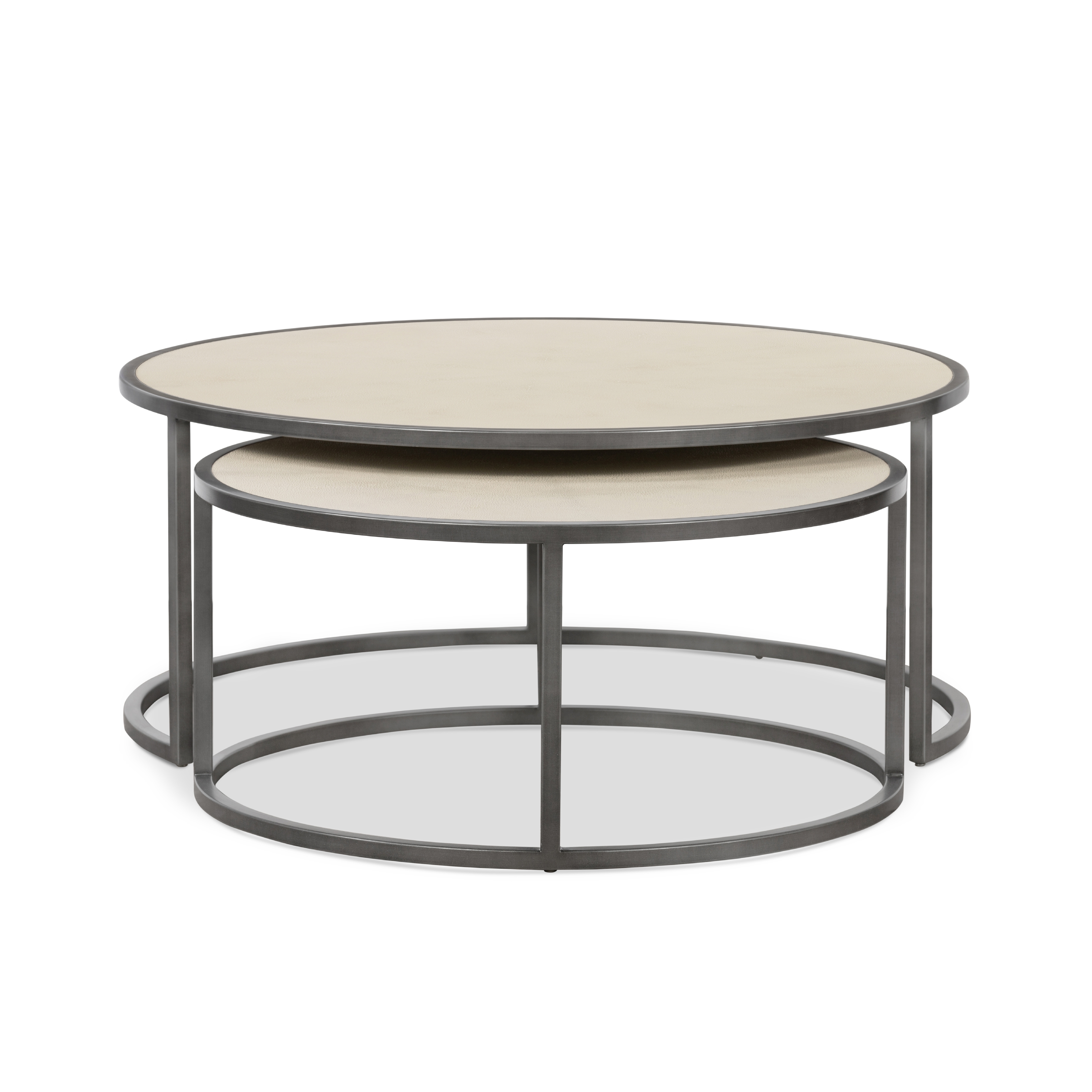 Shagreen Nesting Coffee Table - Ivory Shagreen - Image 3