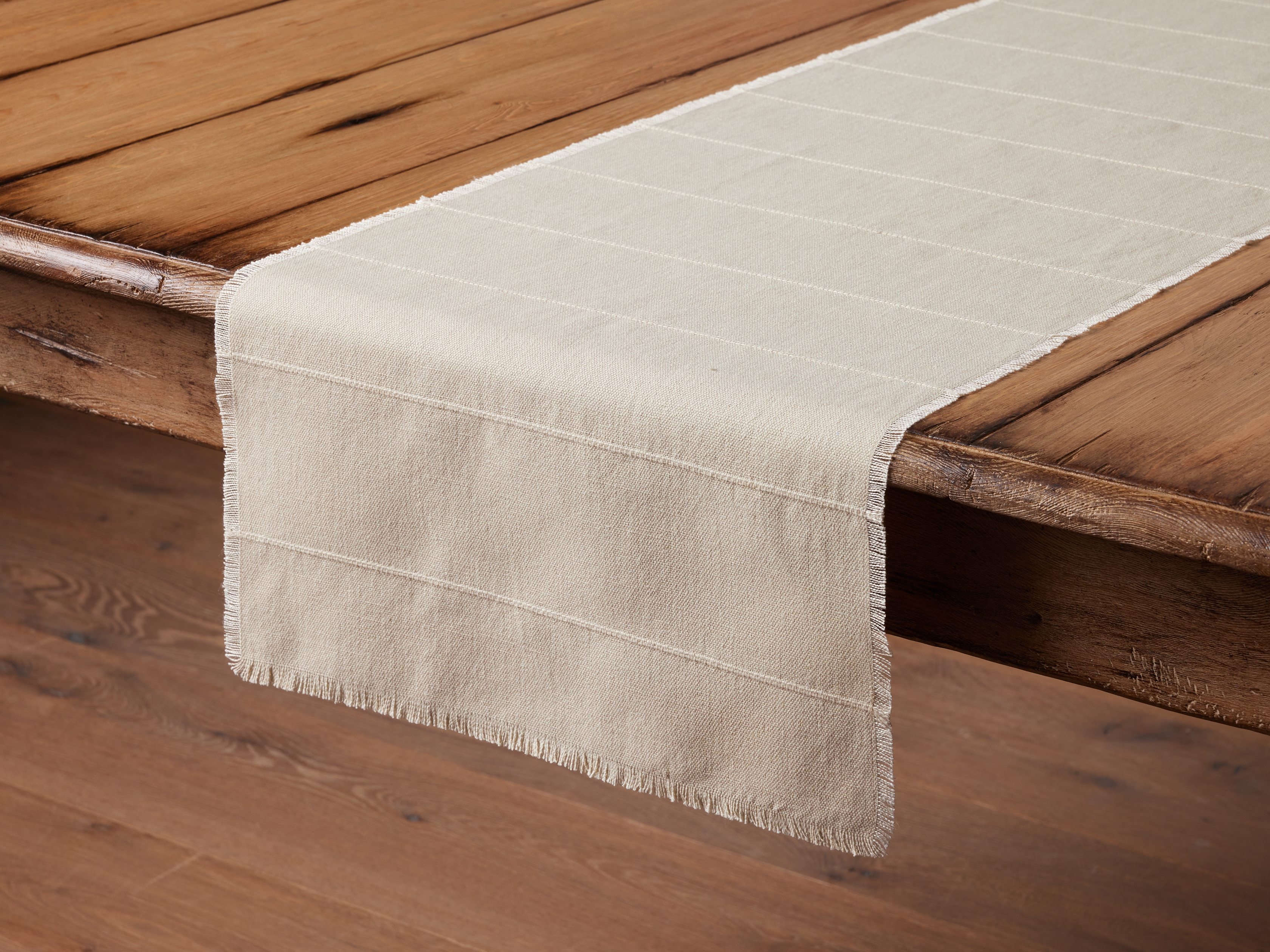 Linen Table Runner in Natural  Ivory - Image 0
