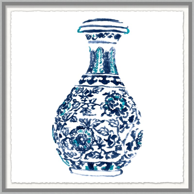 Wendover Art Group Blue and White Vase 2 by Lillian August - Shadowbox Print on Paper - Image 0