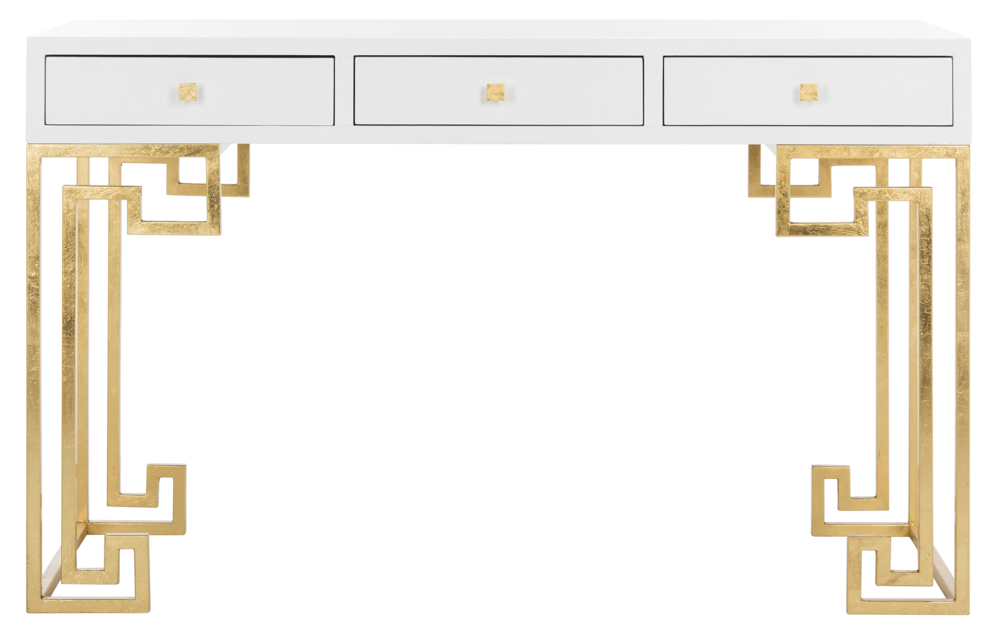 Valeria Lacquer Writing Desk - White Lacquer - Safavieh - Image 0