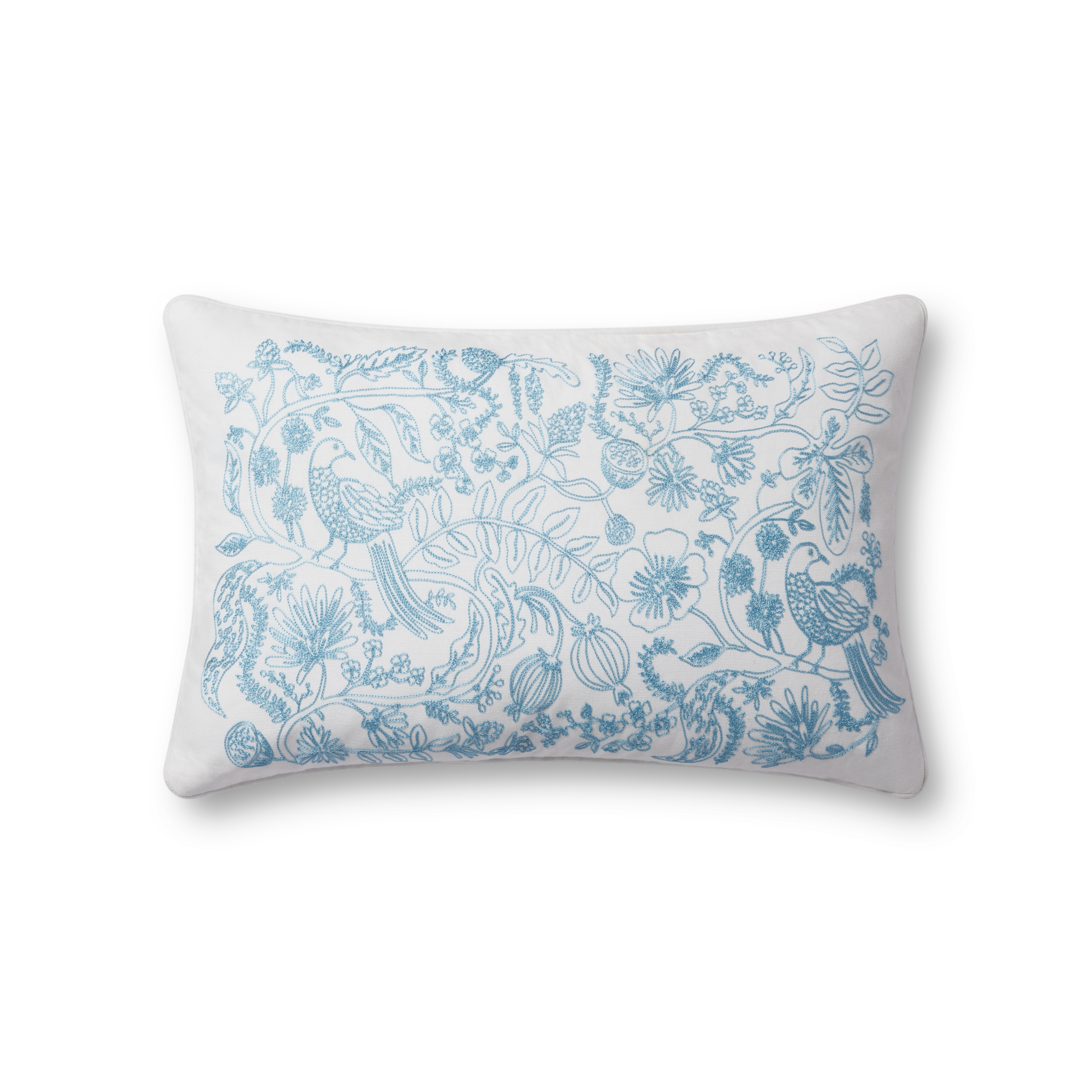 Rifle Paper Co. x Loloi Pillows Blue 13" x 21" Cover w/Down - Image 0