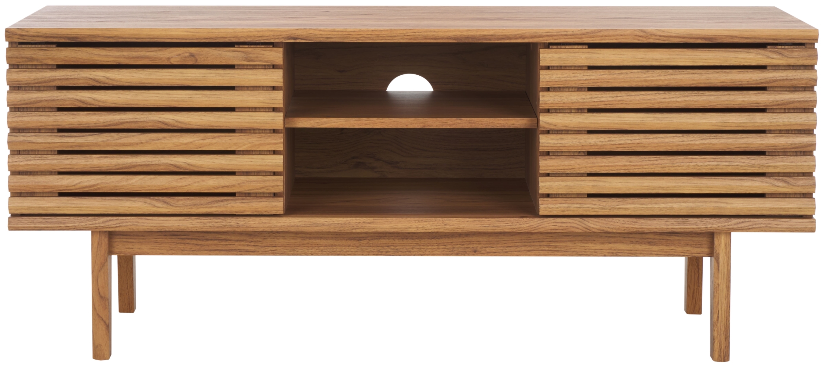 Aricia Small 2 Door Media Stand - Oak - Safavieh - Image 0